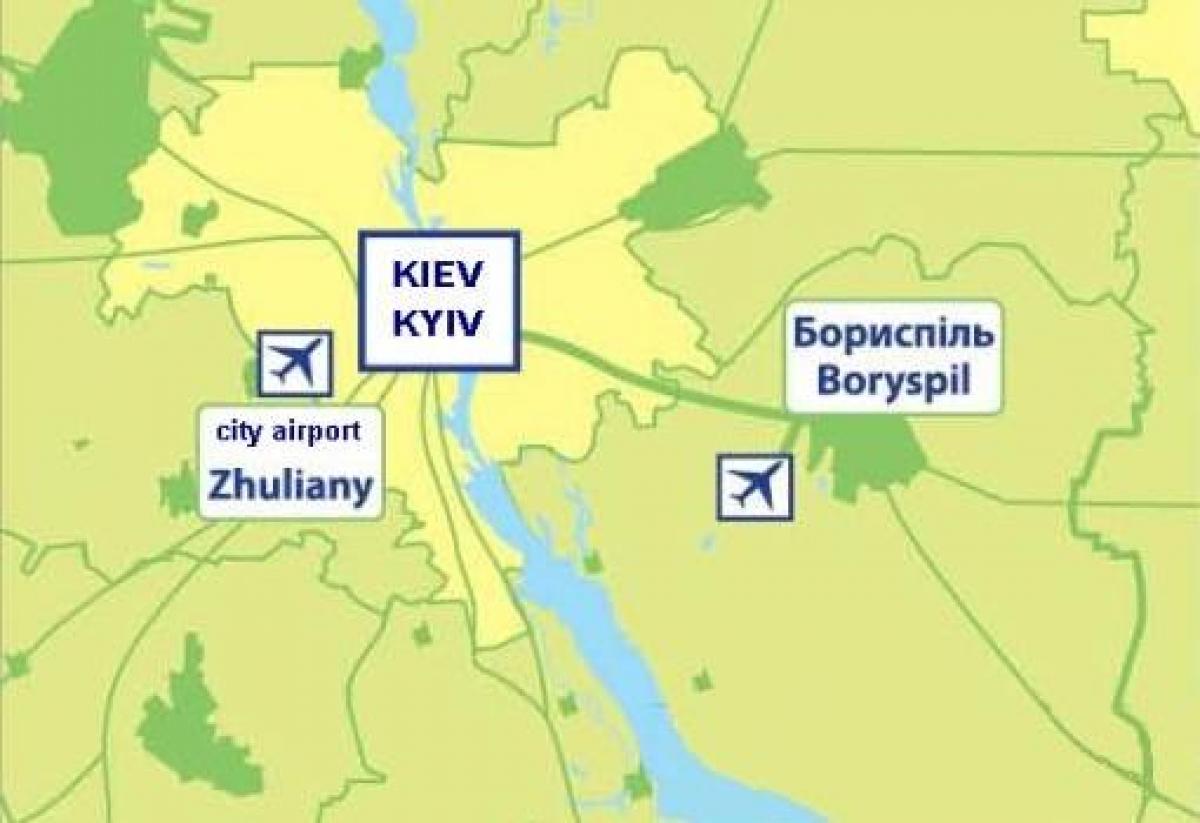 Mappa degli aeroporti di Kiev