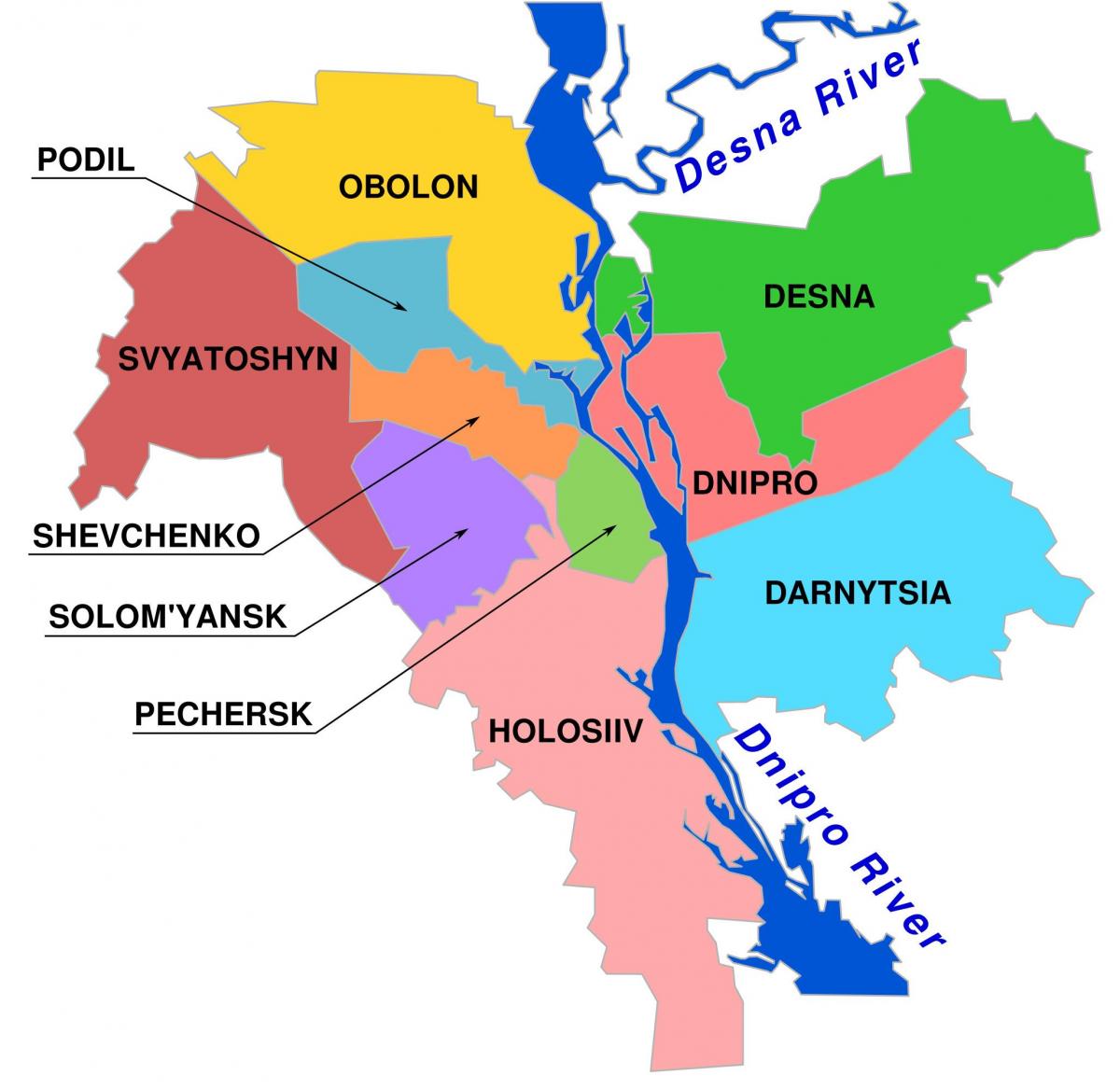 Mappa del distretto di Kiev