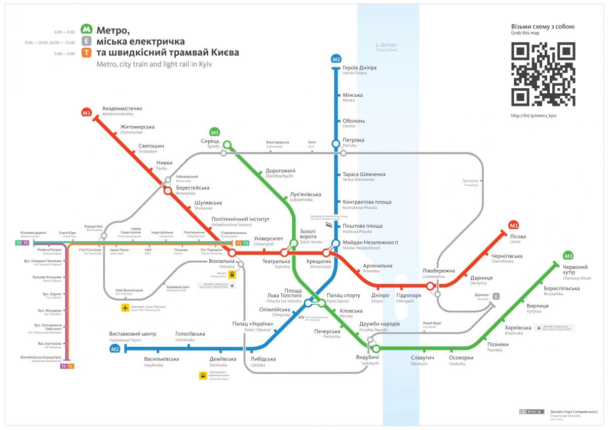 Mappa delle stazioni ferroviarie di Kiev