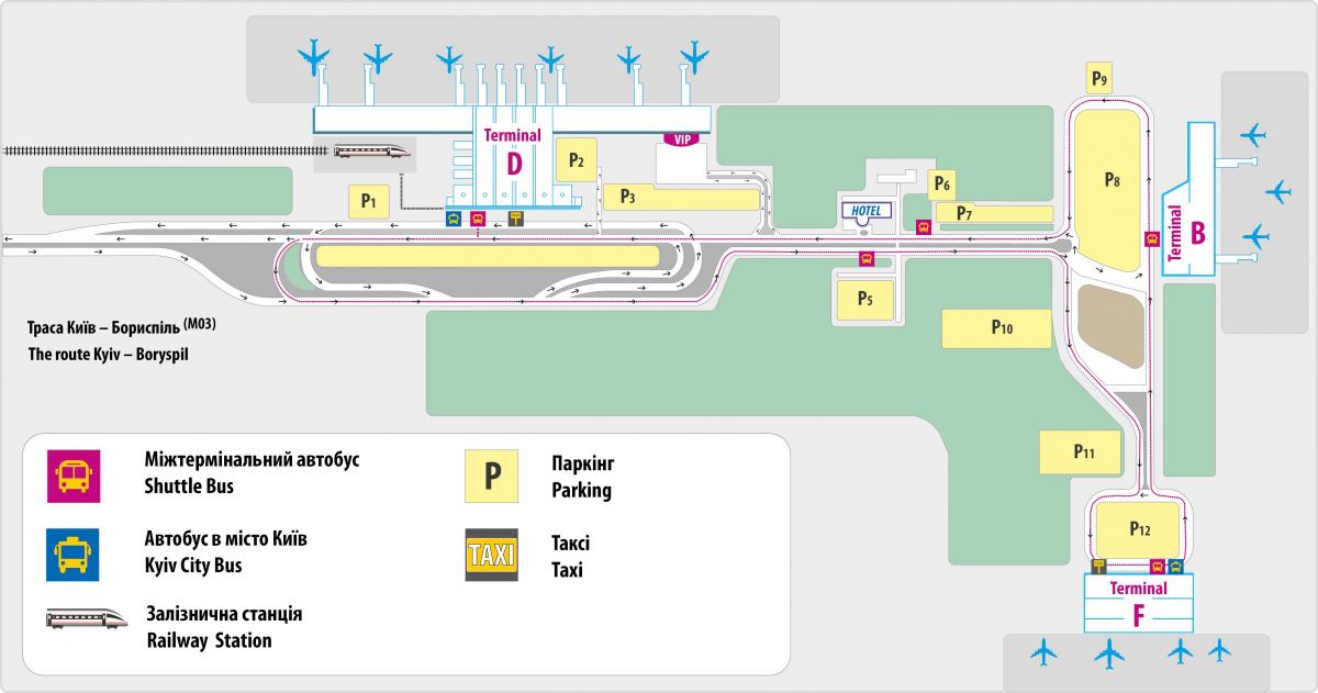 Mappa del terminal dell'aeroporto di Kiev