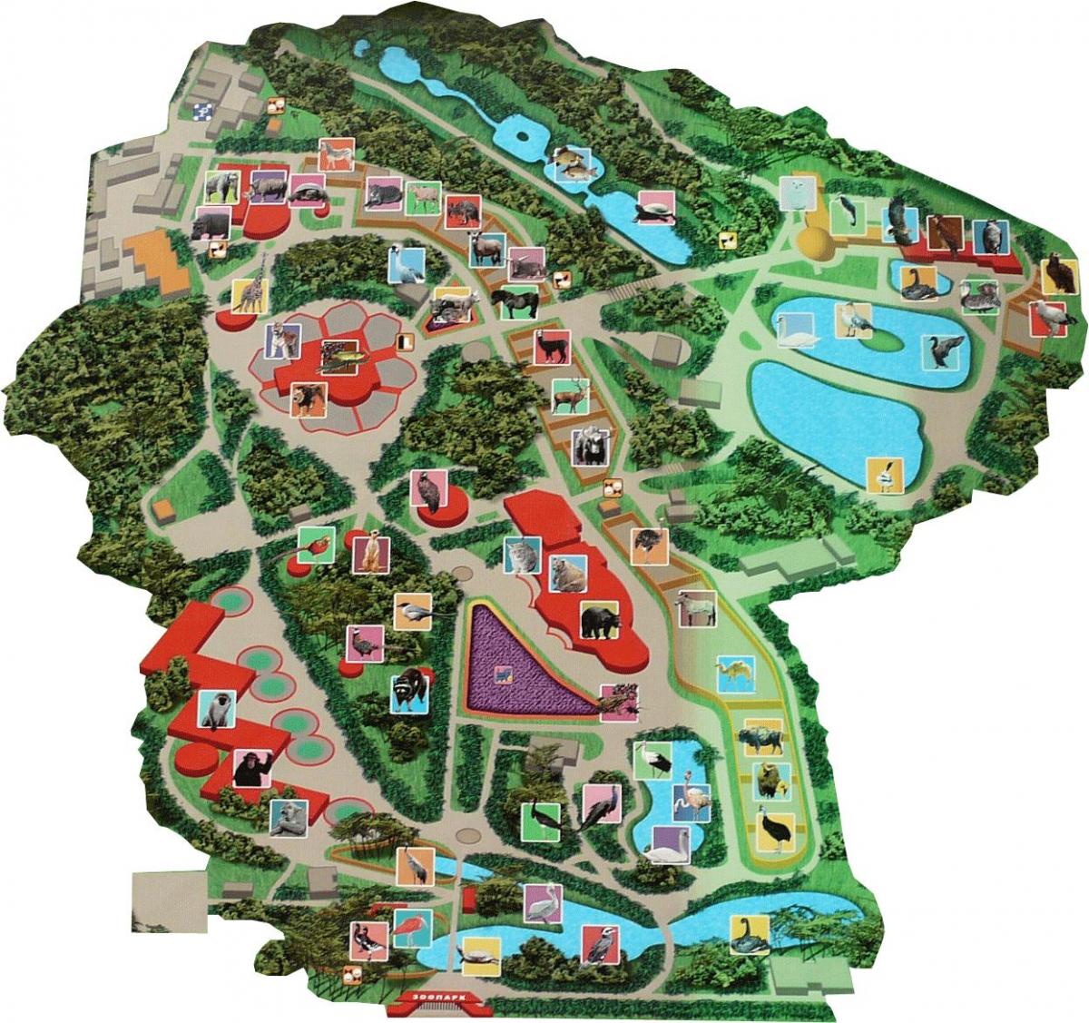 Mappa del parco zoologico di Kiev